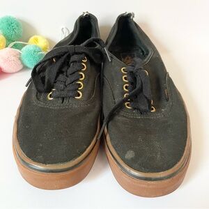Vans‎ Authentic Gum Shoe Black Rubber Lace Up Shoes Sneakers Mens Size 10 Skater
